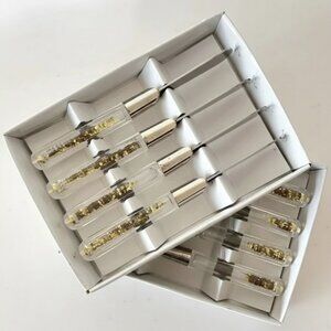 Gold Glitter Handle Cheese Spreaders Set of 8 | Retro 90s Style